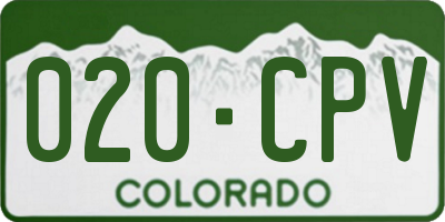 CO license plate 020CPV
