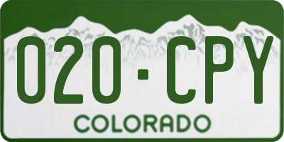 CO license plate 020CPY
