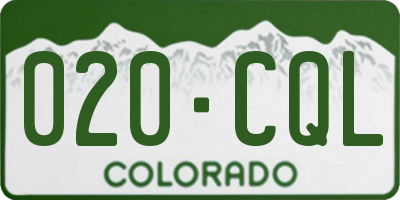 CO license plate 020CQL