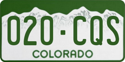 CO license plate 020CQS