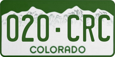 CO license plate 020CRC