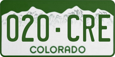 CO license plate 020CRE