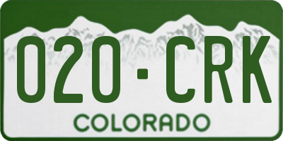 CO license plate 020CRK
