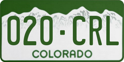 CO license plate 020CRL