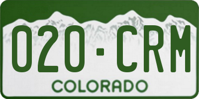 CO license plate 020CRM