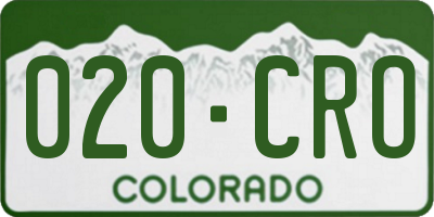 CO license plate 020CRO