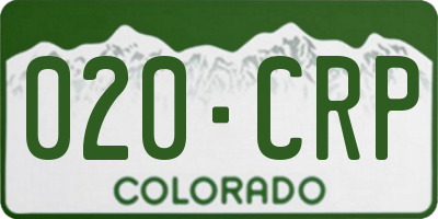 CO license plate 020CRP
