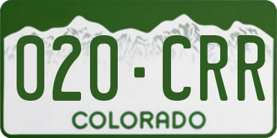 CO license plate 020CRR