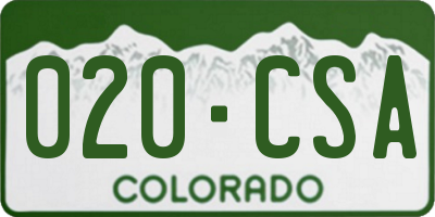 CO license plate 020CSA