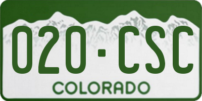 CO license plate 020CSC