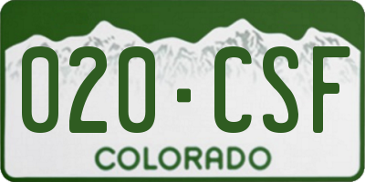 CO license plate 020CSF