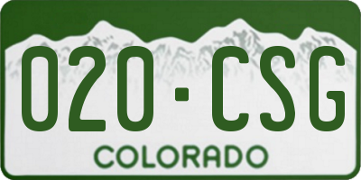 CO license plate 020CSG