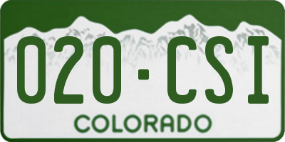 CO license plate 020CSI