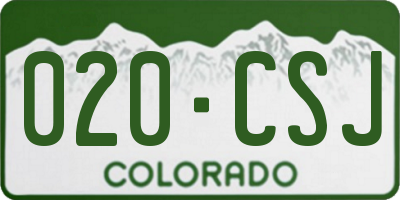CO license plate 020CSJ
