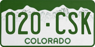 CO license plate 020CSK