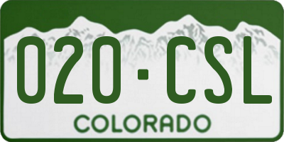 CO license plate 020CSL