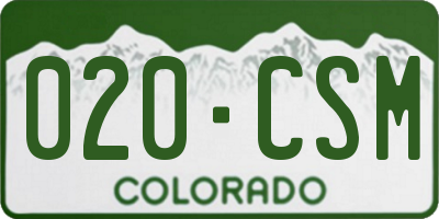 CO license plate 020CSM