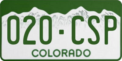 CO license plate 020CSP