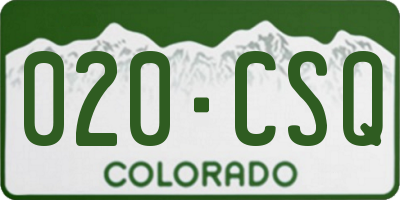 CO license plate 020CSQ
