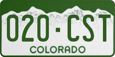 CO license plate 020CST