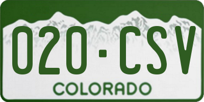 CO license plate 020CSV