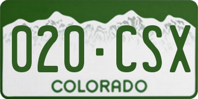 CO license plate 020CSX