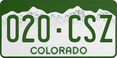 CO license plate 020CSZ