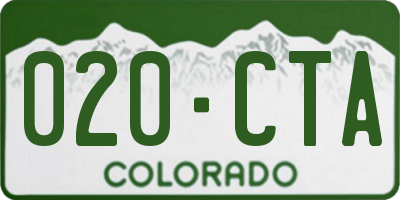 CO license plate 020CTA
