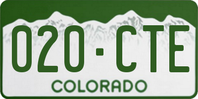 CO license plate 020CTE
