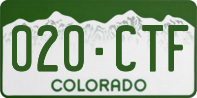 CO license plate 020CTF