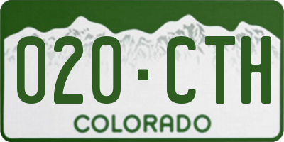 CO license plate 020CTH