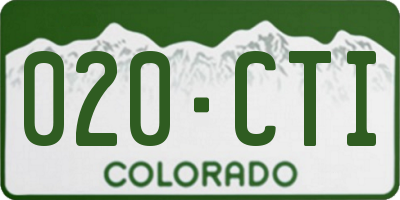 CO license plate 020CTI