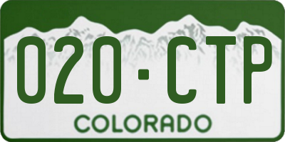 CO license plate 020CTP