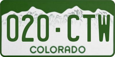 CO license plate 020CTW