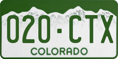 CO license plate 020CTX