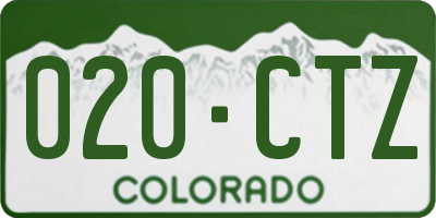 CO license plate 020CTZ