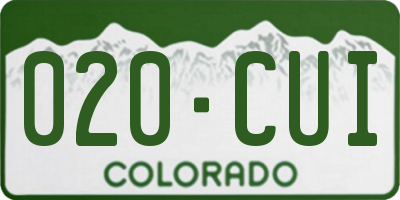CO license plate 020CUI