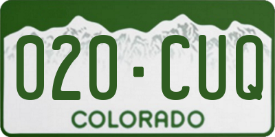 CO license plate 020CUQ