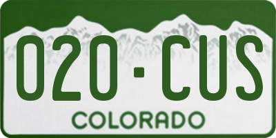 CO license plate 020CUS