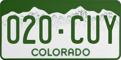 CO license plate 020CUY
