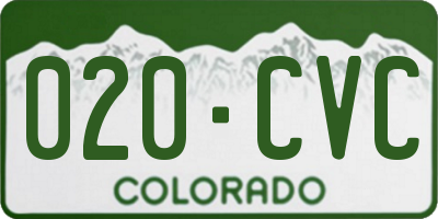 CO license plate 020CVC