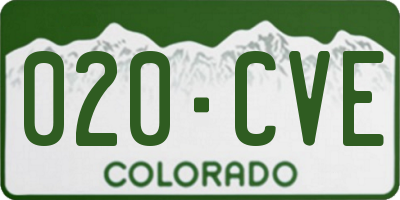 CO license plate 020CVE