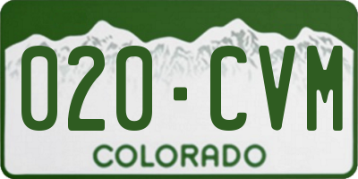 CO license plate 020CVM