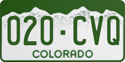 CO license plate 020CVQ