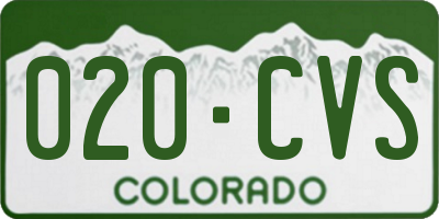CO license plate 020CVS