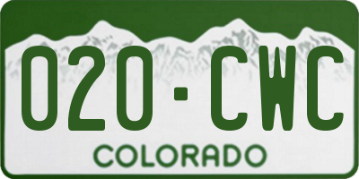 CO license plate 020CWC