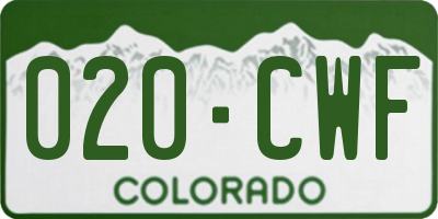 CO license plate 020CWF