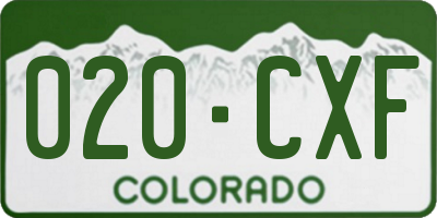 CO license plate 020CXF