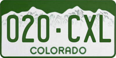 CO license plate 020CXL