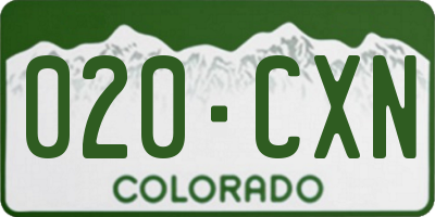 CO license plate 020CXN